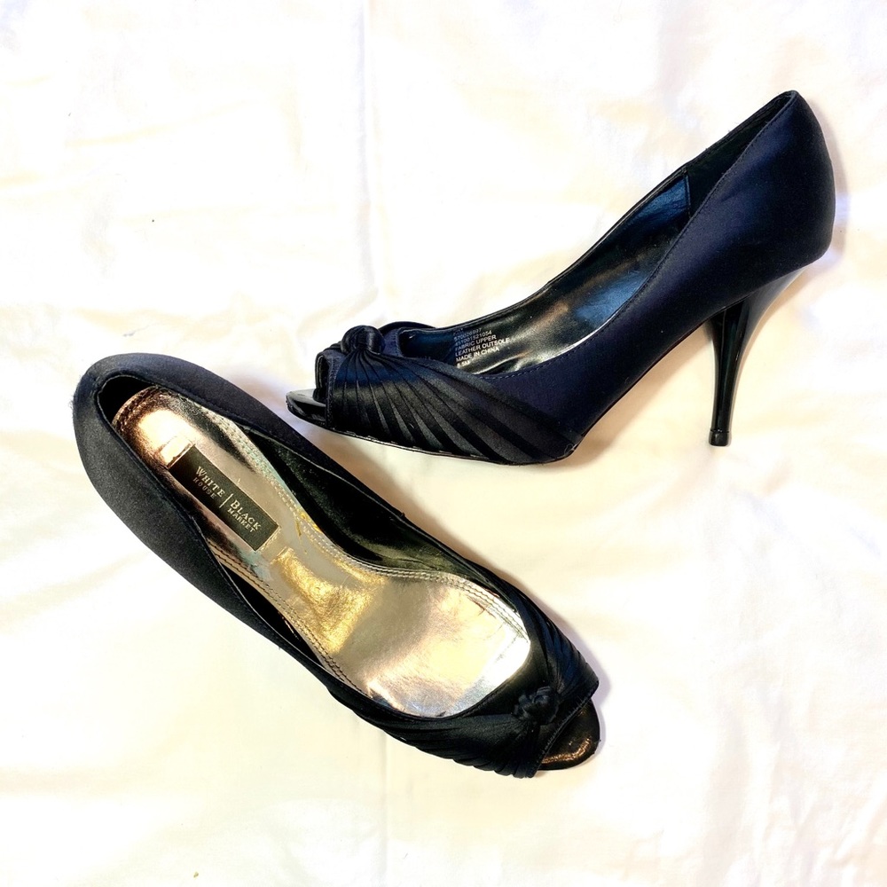 WHBM Genuine Leather Sole Black Heels